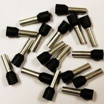 Insulated Black Wire Ferrules, AWG 10 x 22mm, 100 pcs