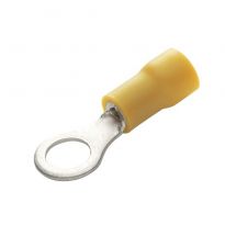 Insulated Ring Terminals, (Yellow) 12-10 AWG, #10 Stud, 10 Pcs