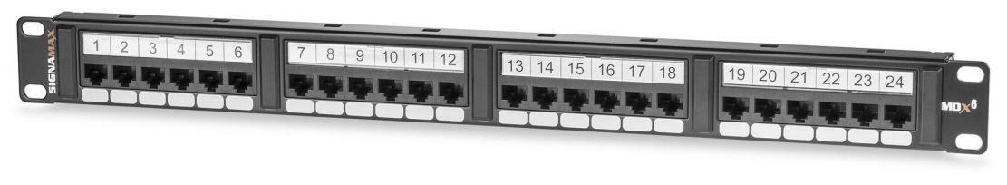 48-Port Category C6 MDX-Series Unscreened Patch Panel, 2 RMU - Signamax 48458MDX-C6