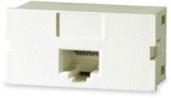 1 port category 6 connector module white