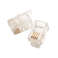 Modular Plug 4P4C - Flat Cable - Stranded Wire - Gold Flash - 1000 pcs per bag - Eclipse Tools 744-FA03